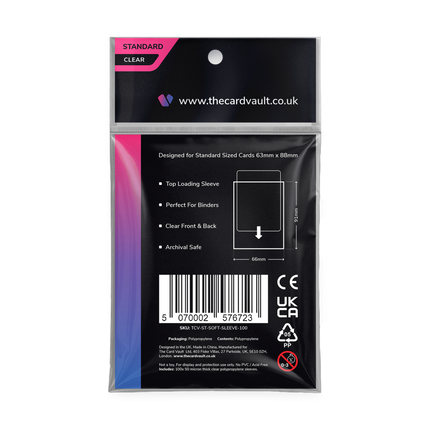 The Card Vault - Premium Trading Card Sleeves - Clear (100pk)
