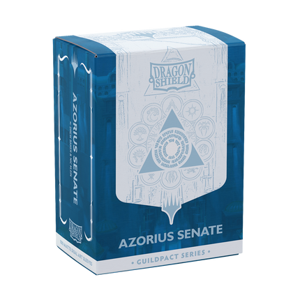Dragon Shield Azorius Senate 100 standard-size sleeves box on transparent background
