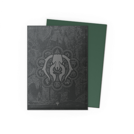Dragon Shield Golgari Swarm sleeve front and interior on transparent background