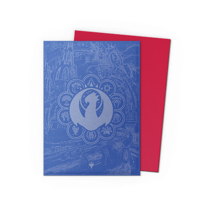 Dragon Shield Izzet League sleeve front and interior on transparent background