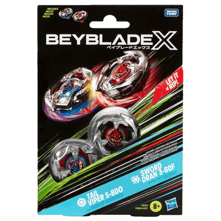 Beyblade X - Dual Pack Set - Tail Viper 5-80O and Sword Dran 3-60F