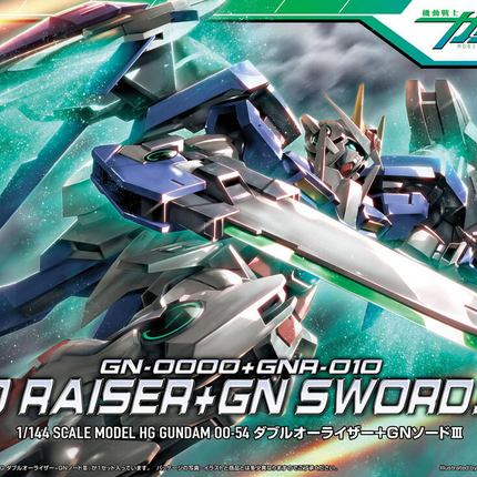 Bandai - Gunpla - HG00 1/144 - Mobile Suit Gundam 00 - GN-0000+GNR-010 00 Raiser + GN Sword III - retail packaging
