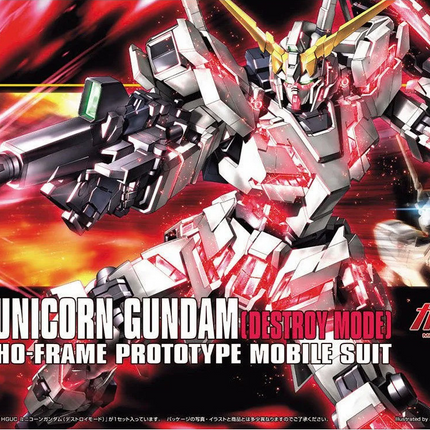Bandai - Gunpla - HGUC 1/144 - Mobile Suit Gundam Unicorn - RX-0 Unicorn Gundam (Destroy Mode) - retail packaging