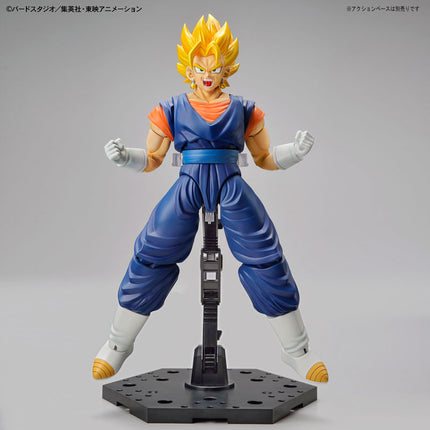 Bandai - Figure-rise Standard - Dragon Ball Z - Super Saiyan Vegetto (Package Renewal) - assembled product, front airborne power-up pose on separately sold Action Base