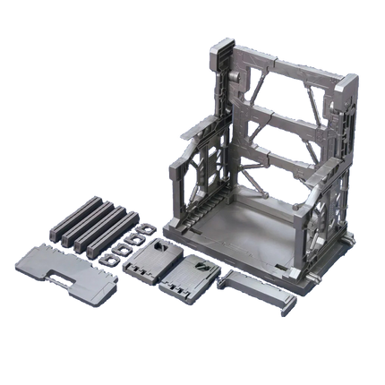 Bandai - Builders Parts - System Base 001 (Gun Metallic) - 1/144-Compatible Display Base - assembled product