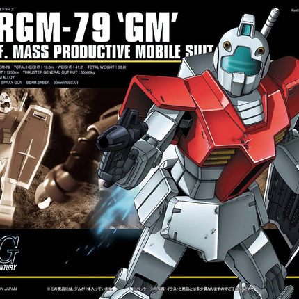 Bandai - Gunpla - HGUC 1/144 - Mobile Suit Gundam - RGM-79 GM - retail packaging