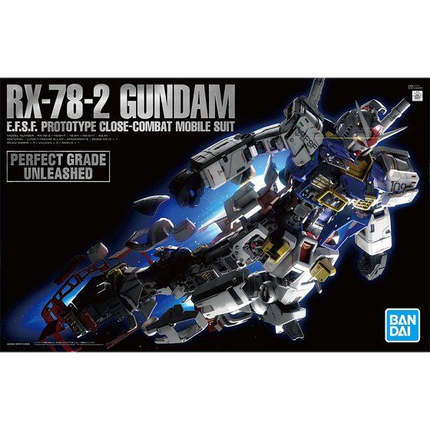 Bandai PG Unleashed 1/60 RX-78-2 Gundam retail box art, transparent exterior
