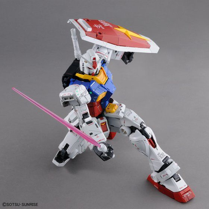 Bandai PG Unleashed 1/60 RX-78-2 Gundam official raised shield and beam saber pose
