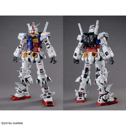 Bandai PG Unleashed 1/60 RX-78-2 Gundam official armour hatches open front and rear view