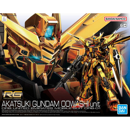 Bandai - Gunpla - RG 1/144 - Mobile Suit Gundam SEED Destiny - ORB-01 Akatsuki Gundam (Oowashi Unit) - retail packaging