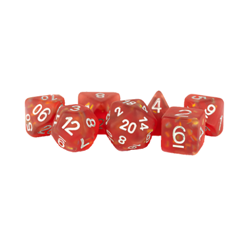 Fanroll - 16mm Resin Polyhedral Dice Set - Icy Opal Red