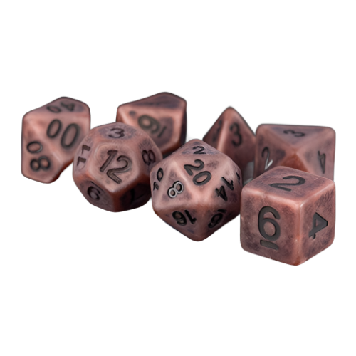 Fanroll - 16mm Resin Polyhedral Dice Set - Ancient Copper