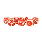 Fanroll - 16mm Enamel Acrylic Poly Dice Set - Ivory with Red Enamel