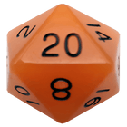 Fanroll - 35mm Mega Acrylic D20 - Glow Orange with Black Numbers