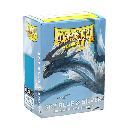 Dragon Shield - Matte Dual Sleeves - Standard Size - 100pk - Sky Blue & Silver - product hero