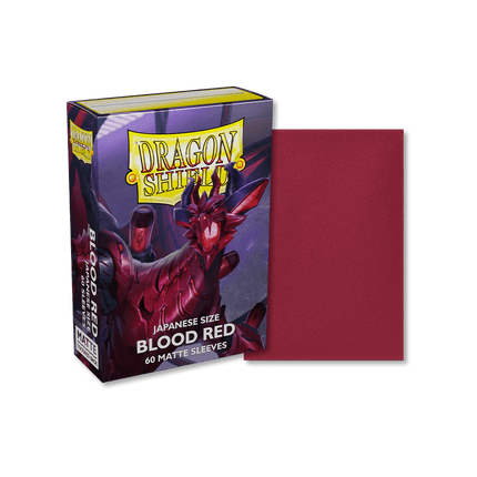 Dragon Shield - Matte Sleeves - Japanese Size - 60pk - Blood Red - The Card Vault