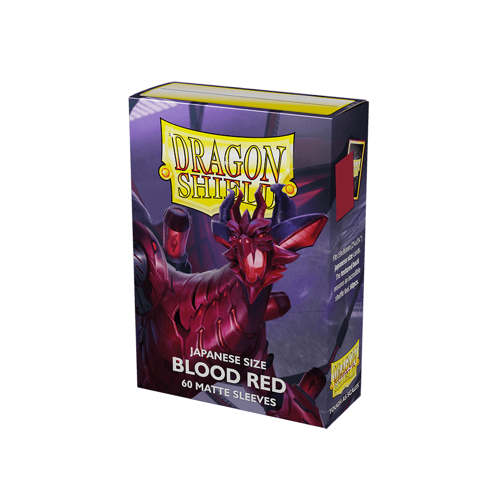 Dragon Shield - Matte Sleeves - Japanese Size - 60pk - Blood Red - The Card Vault