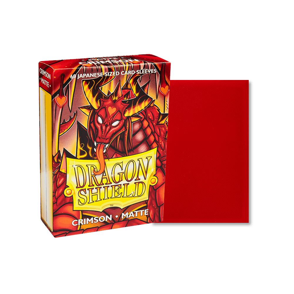Dragon Shield - Matte Sleeves - Japanese Size - 60pk - Crimson - The Card Vault