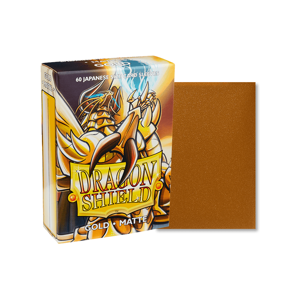 Dragon Shield - Matte Sleeves - Japanese Size - 60pk - Gold - The Card Vault