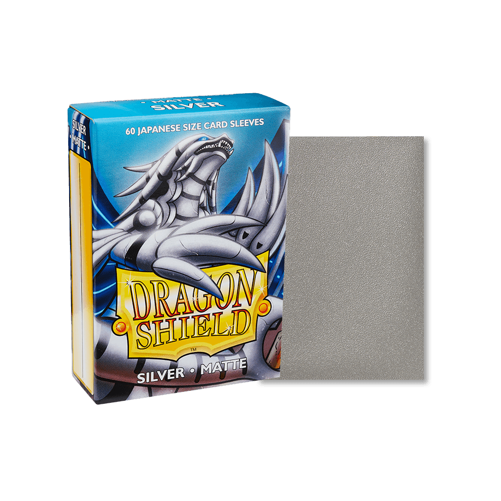 Dragon Shield - Matte Sleeves - Japanese Size - 60pk - Silver - The Card Vault