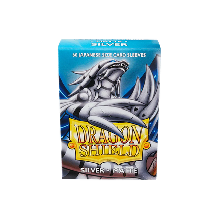 Dragon Shield - Matte Sleeves - Japanese Size - 60pk - Silver - The Card Vault