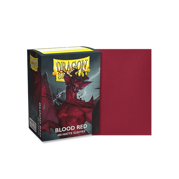 Dragon Shield - Matte Sleeves - Standard Size - 100pk - Blood Red - The Card Vault