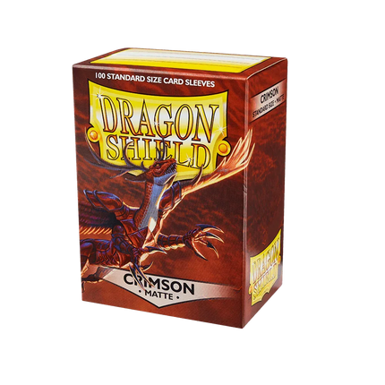 Dragon Shield - Matte Sleeves - Standard Size - 100pk - Crimson - The Card Vault