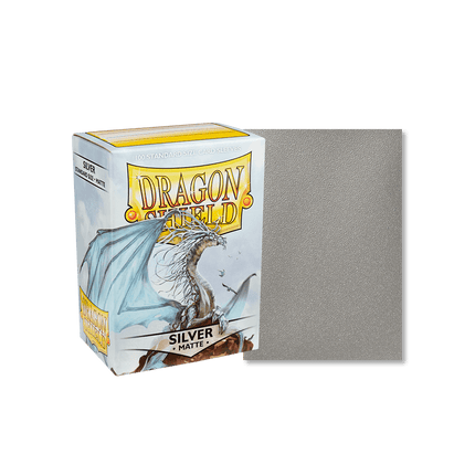 Dragon Shield - Matte Sleeves - Standard Size - 100pk - Silver - The Card Vault