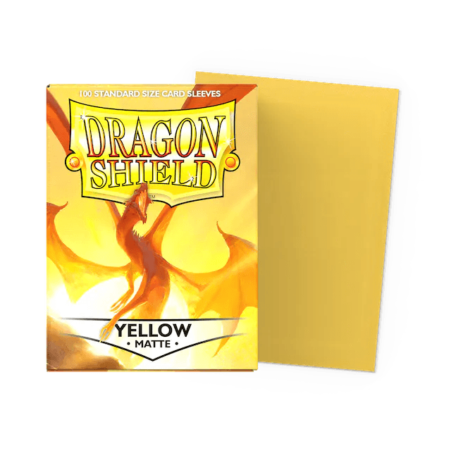 Dragon Shield - Matte Sleeves - Standard Size - 100pk - Yellow - The Card Vault