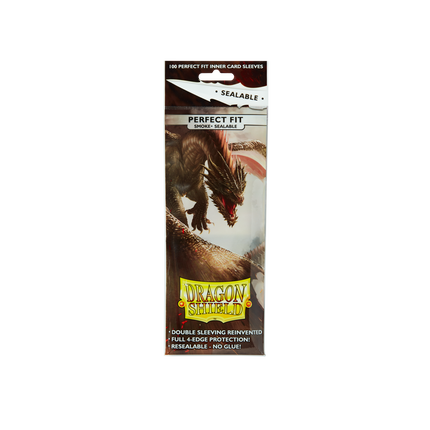 Dragon Shield - Sealable Perfect Fit Sleeves - Standard Size - 100pk - Smoke - product hero