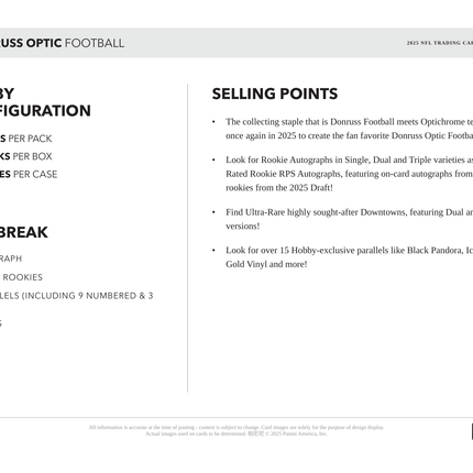 Panini - 2025 Donruss Optic American Football (NFL) - Hobby Box