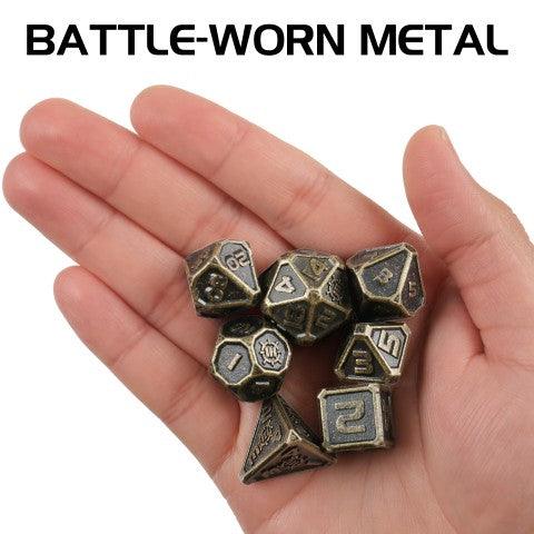 Enhance - Tabletop - 7pc Metal RPG Dice - Ancient Bronze - The Card Vault