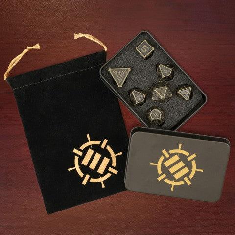 Enhance - Tabletop - 7pc Metal RPG Dice - Ancient Bronze - The Card Vault