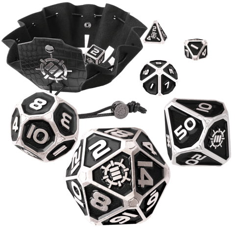 Enhance - Tabletop - 7pc Metal RPG Dice - Collector's Edition Black - The Card Vault