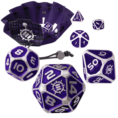 Enhance - Tabletop - 7pc Metal RPG Dice - Collector's Edition Purple - The Card Vault