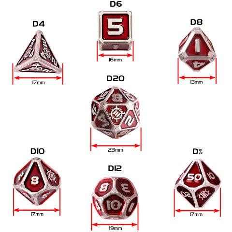 Enhance - Tabletop - 7pc Metal RPG Dice - Collector's Edition Red - The Card Vault