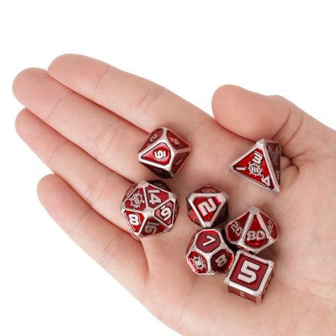 Enhance - Tabletop - 7pc Metal RPG Dice - Collector's Edition Red - The Card Vault