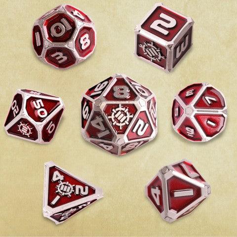 Enhance - Tabletop - 7pc Metal RPG Dice - Collector's Edition Red - The Card Vault