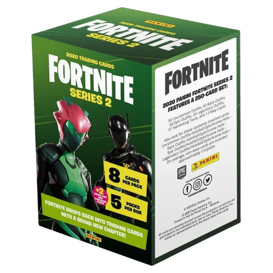 fortnite series 2 rare cards Panini Trading Gravity Feed breaking Chapter 2 storyline Genuine 2020 Panini Fortnite Series