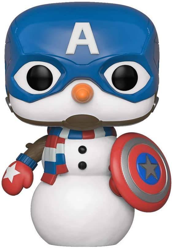 Funko 43335 POP. Bobble Marvel: Holiday-Captain America Capt Collectible Figure, Multicolour - The Card Vault