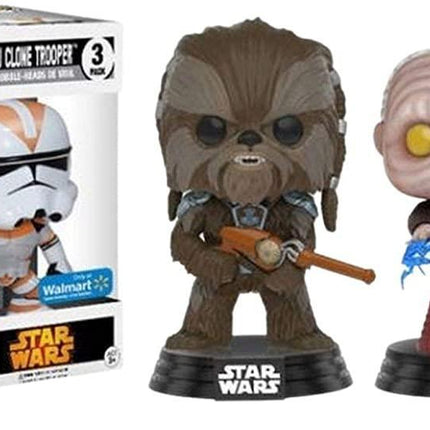 Funko POP! - Star-Wars 3 Pk - Star Wars Tarfful Unhooded Emperor Utapau Clone - The Card Vault