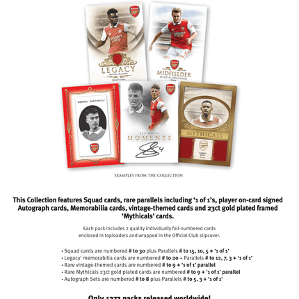 Futera - 2022/23 Arsenal Football Club Collection - Pack - The Card Vault