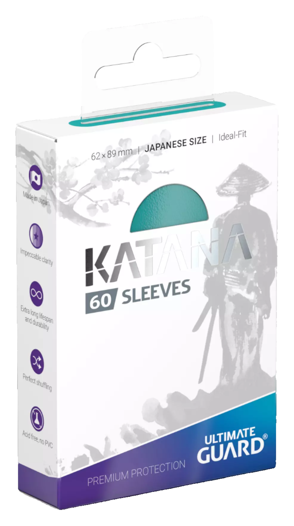 Ultimate Guard - Katana Sleeves - Japanese Size - Ideal-Fit - Turquoise - 60pk