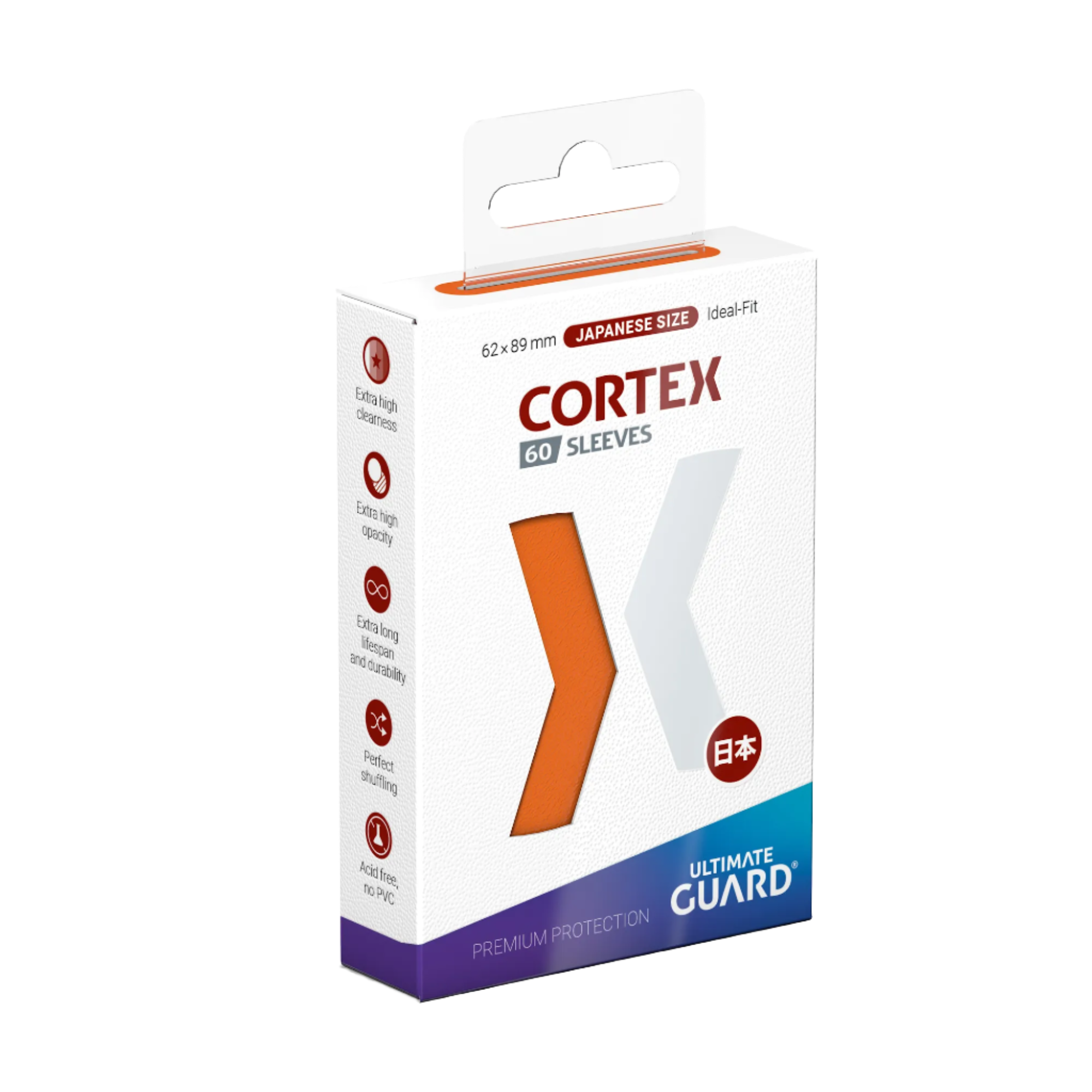 Ultimate Guard - Cortex Sleeves - Japanese Size - Ideal-Fit - Orange - 60pk