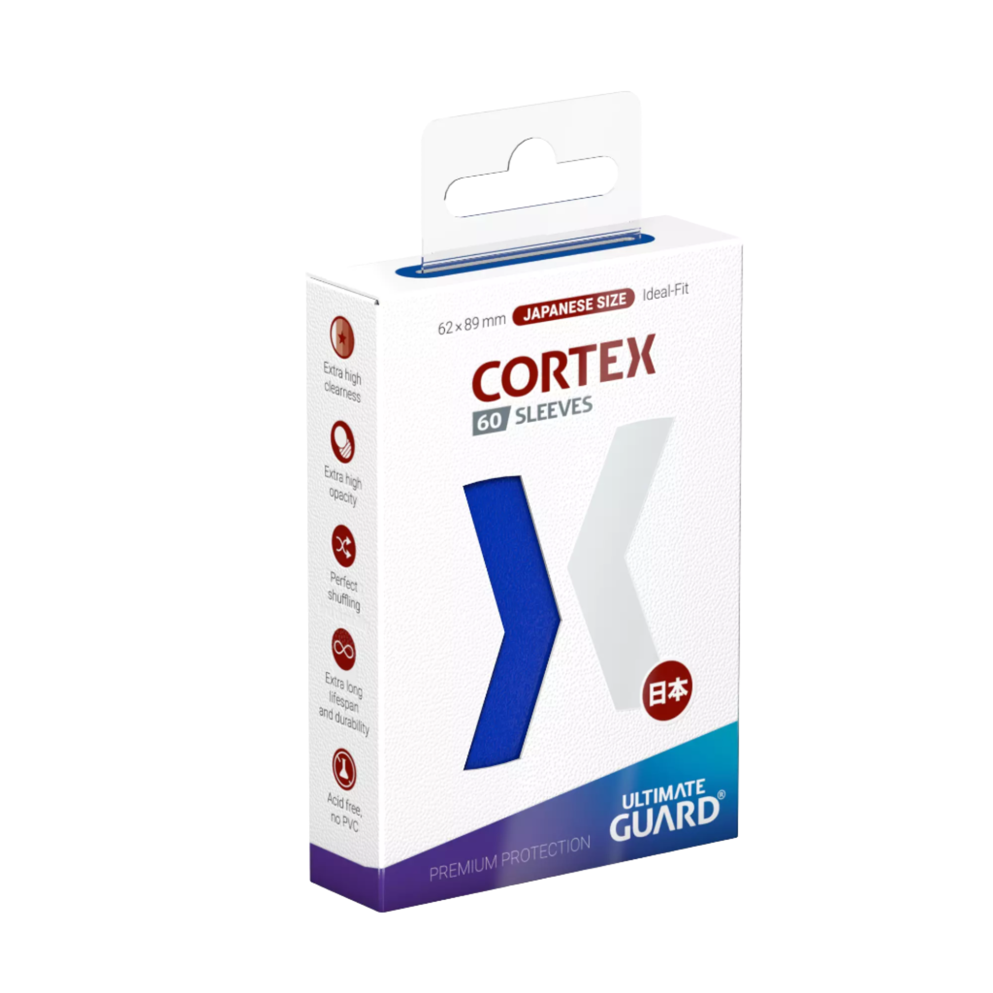Ultimate Guard - Cortex Sleeves - Japanese Size - Ideal-Fit - Blue - 60pk