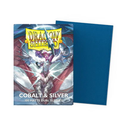 Dragon Shield - Dual Matte Sleeves - Standard Size - 100pk - Cobalt & Silver Special Edition
