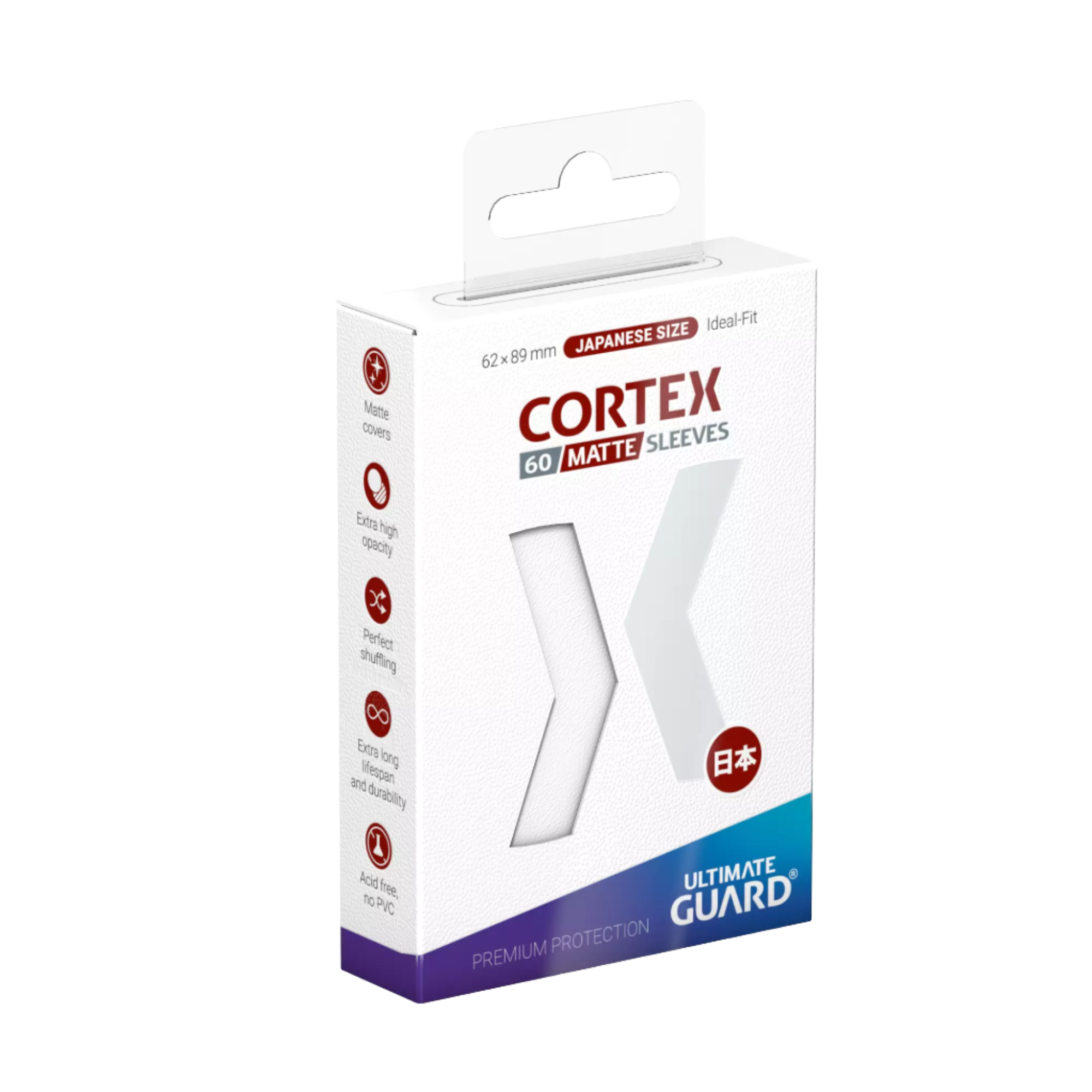 Ultimate Guard - Cortex Sleeves - Japanese Size - Ideal-Fit - Matte White - 60pk