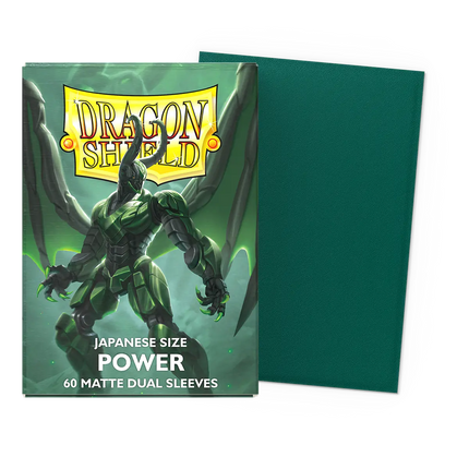 Dragon Shield - Dual Matte Sleeves - Japanese Size - 60pk - Metallic Power Green Limited Edition