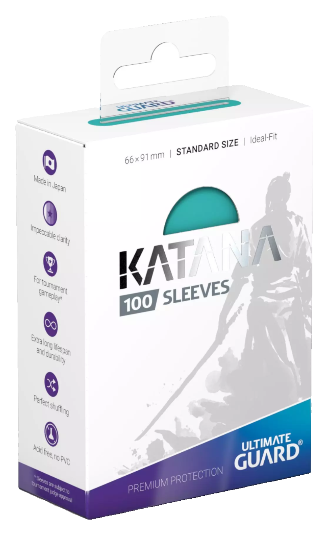 Ultimate Guard - Katana Sleeves - Standard Size - Ideal-Fit - Turquoise - 100pk