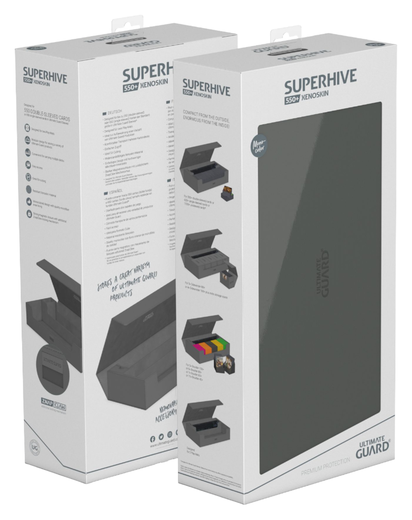 Ultimate Guard - Superhive XenoSkin - 550+ Card Case - Monocolor Grey
